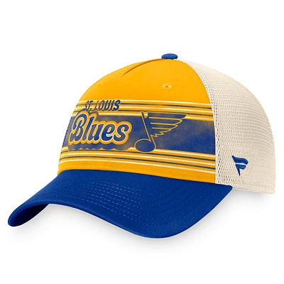 Men's Fanatics Gold/Blue St. Louis Blues Heritage Vintage Trucker Adjustable Hat