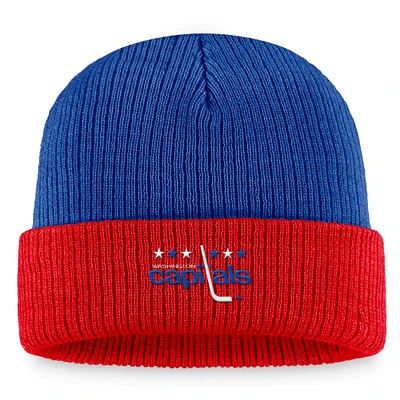 Men's Fanatics Blue/Red Washington Capitals Heritage Vintage Cuffed Knit Hat