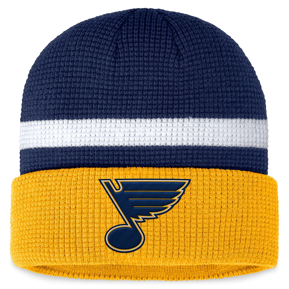 Men's Fanatics Navy/Gold St. Louis Blues Fundamental Cuffed Knit Hat