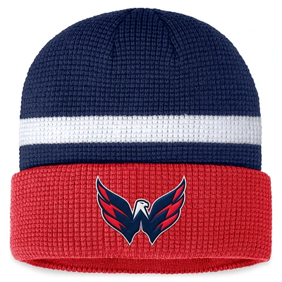 Men's Fanatics Navy/Red Washington Capitals Fundamental Cuffed Knit Hat