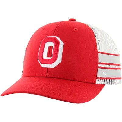 Men's '47 Scarlet Ohio State Buckeyes Straight Eight Adjustable Trucker Hat