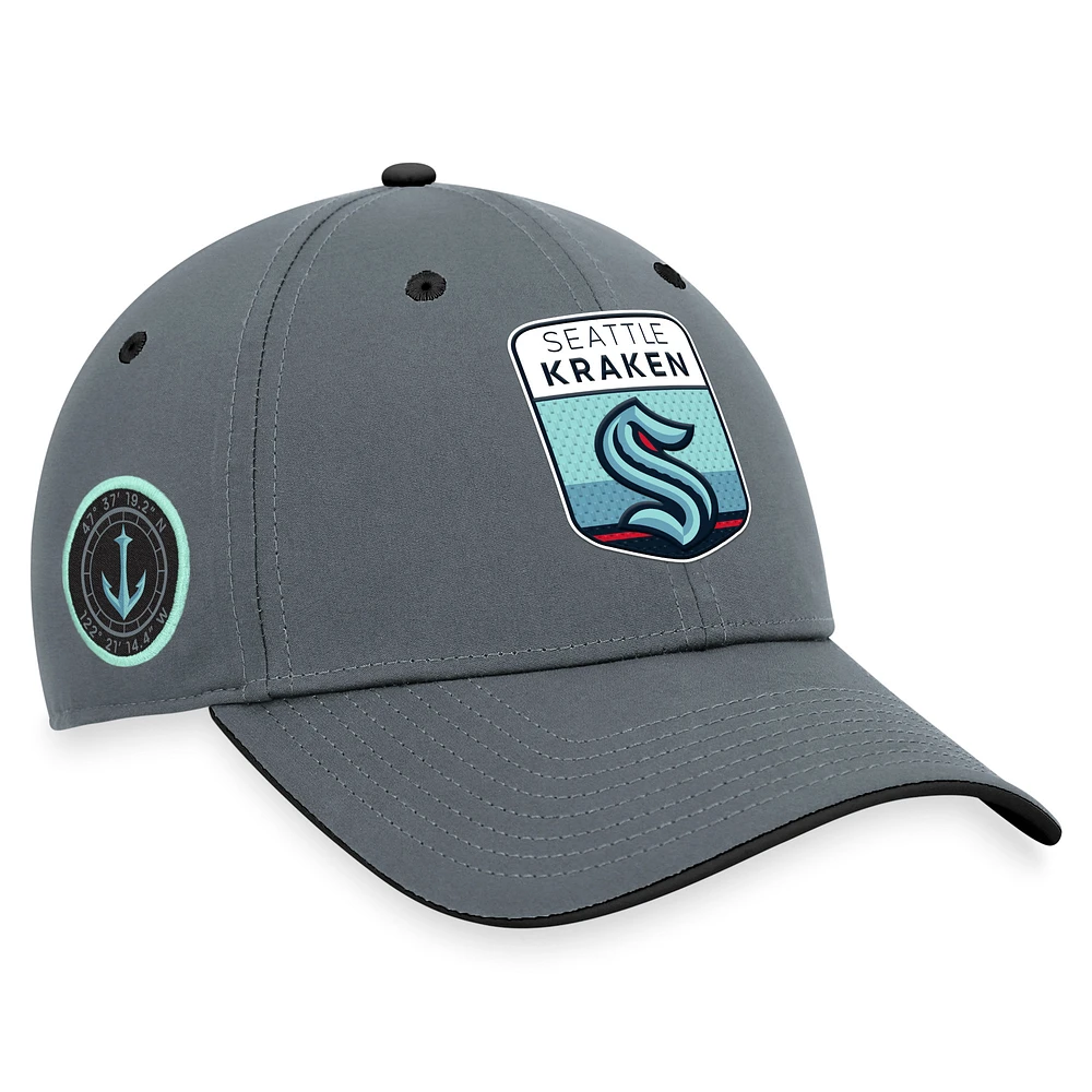 Men's Fanatics Gray Seattle Kraken Authentic Pro Home Ice Flex Hat