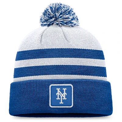 Men's Fanatics Gray New York Mets Cuffed Knit Hat with Pom