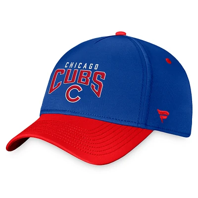 Men's Fanatics Royal/Red Chicago Cubs Stacked Logo Flex Hat