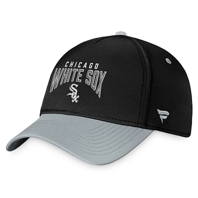 Men's Fanatics Black/Gray Chicago White Sox Stacked Logo Flex Hat