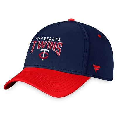 Men's Fanatics Navy/Red Minnesota Twins Stacked Logo Flex Hat