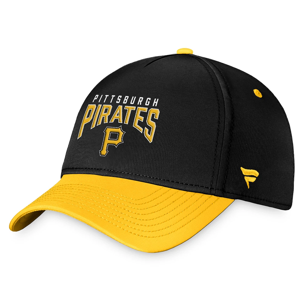 Men's Fanatics Black/Yellow Pittsburgh Pirates Stacked Logo Flex Hat