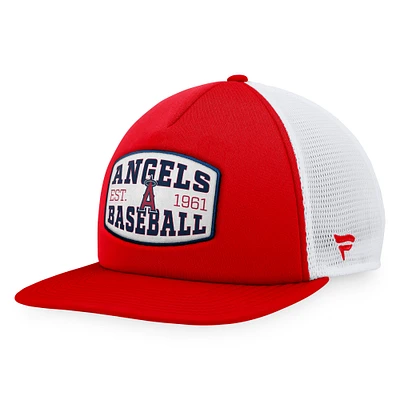 Men's Fanatics Red Los Angeles Angels Foam Front Patch Trucker Snapback Hat