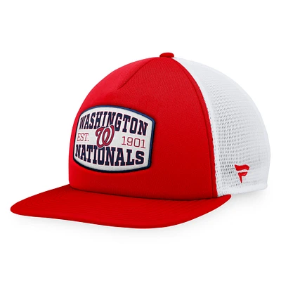Men's Fanatics Red Washington Nationals Foam Front Patch Trucker Snapback Hat