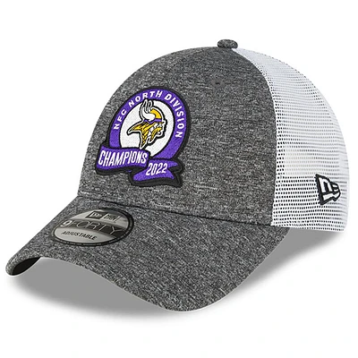 New Era Heather Gray Minnesota Vikings 2022 NFC North Division Champions Locker Room 9FORTY Adjustable Hat