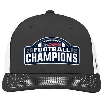 Men's Zephyr Charcoal/White Texas San Antonio Roadrunners 2022 CUSA Conference Champions Locker Room Adjustable Trucker Hat