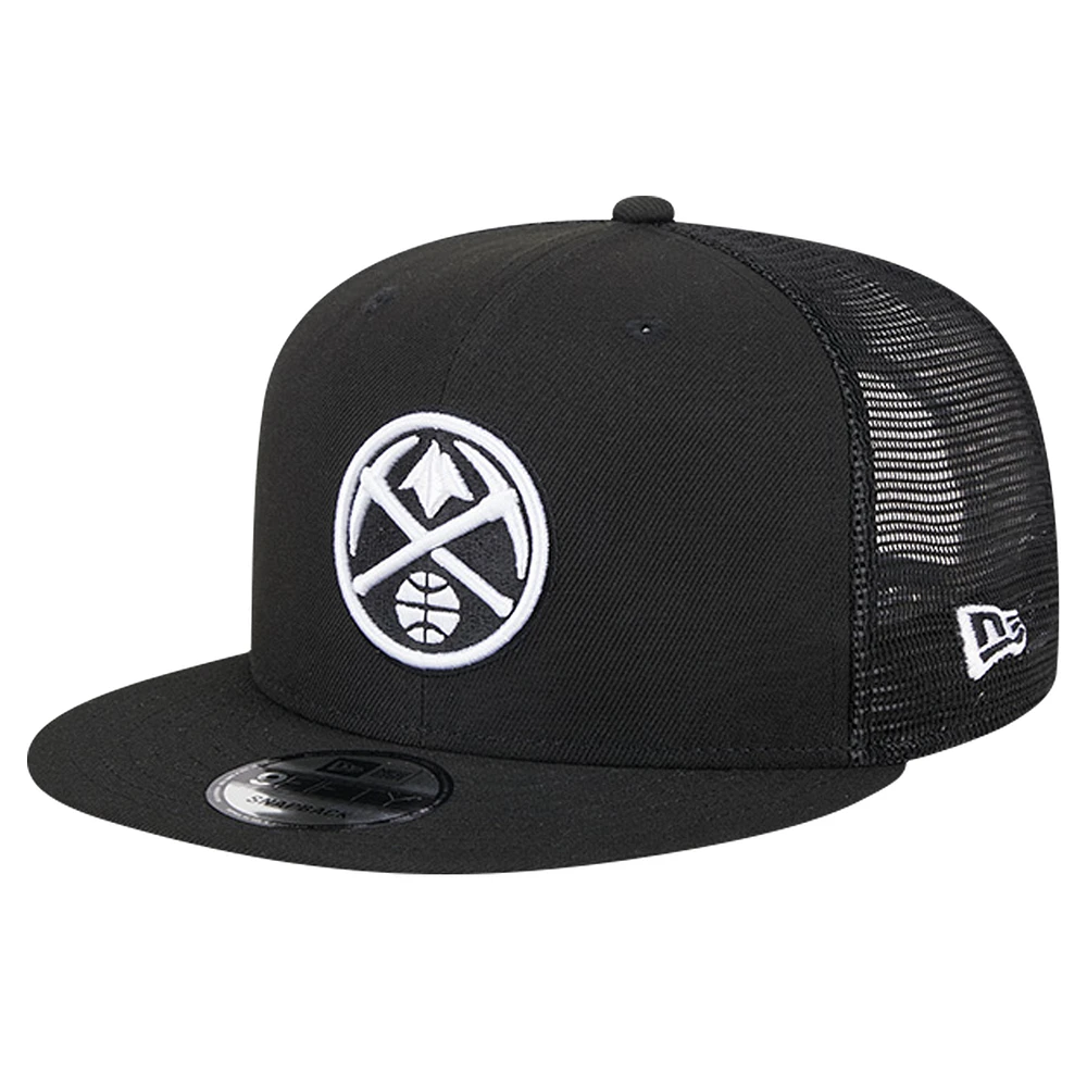 Men's New Era Black Denver Nuggets 9FIFTY Snapback Trucker Hat