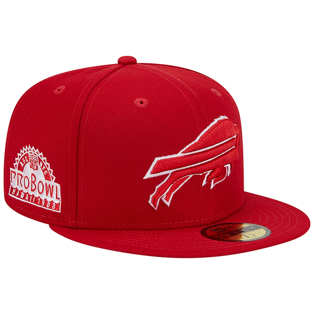 Men's New Era Scarlet Buffalo Bills 1998 Hawaii Pro Bowl Main Patch 59FIFTY Fitted Hat