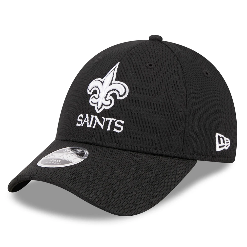 Youth New Era Black New Orleans Saints Main B-Dub 9FORTY Adjustable Hat