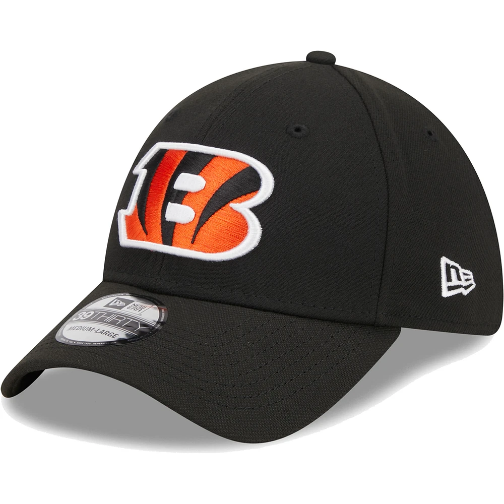 Men's New Era Black Cincinnati Bengals Main 39THIRTY Flex Hat