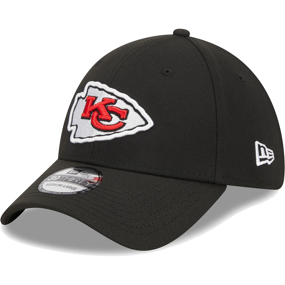 Men's New Era Black Kansas City Chiefs Main 39THIRTY Flex Hat