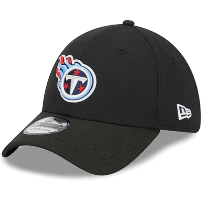 Men's New Era Black Tennessee Titans Main 39THIRTY Flex Hat