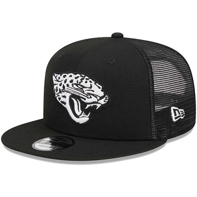 Men's New Era Black Jacksonville Jaguars Main Trucker 9FIFTY Snapback Hat