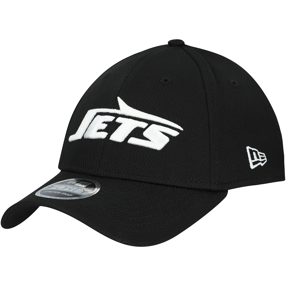 Men's New Era Black New York Jets Main B-Dub 9FORTY Adjustable Hat