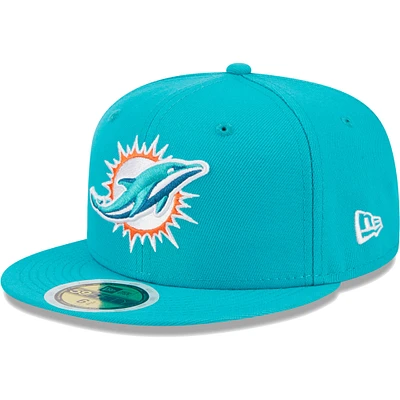 Youth New Era Aqua Miami Dolphins Main 59FIFTY Fitted Hat