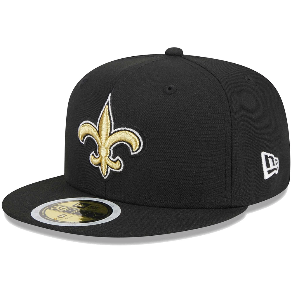 Youth New Era Black Orleans Saints Main 59FIFTY Fitted Hat