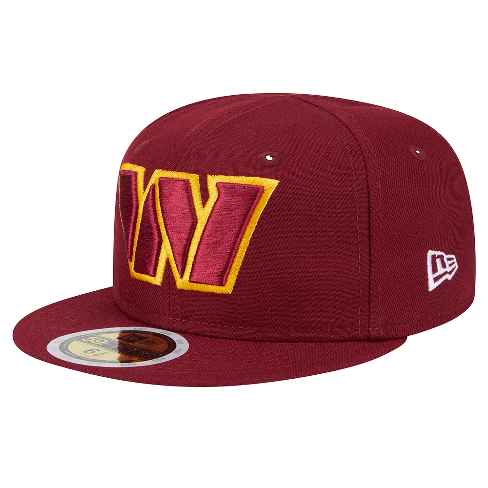 Youth New Era Burgundy Washington Commanders Main 59FIFTY Fitted Hat