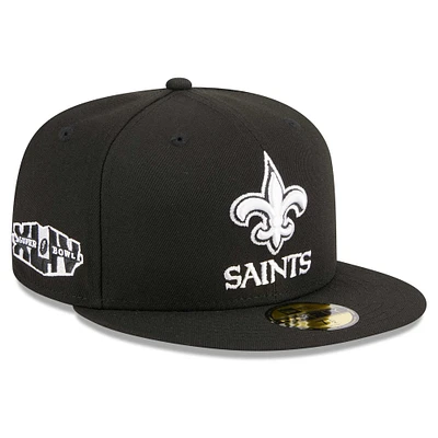 Men's New Era Black New Orleans Saints Main Patch 59FIFTY Fitted Hat