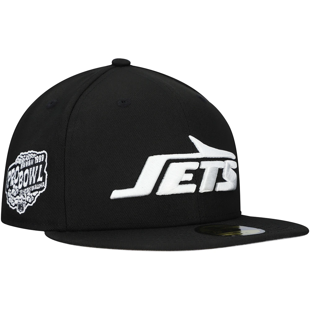 Men's New Era Black York Jets Main Patch 59FIFTY Fitted Hat
