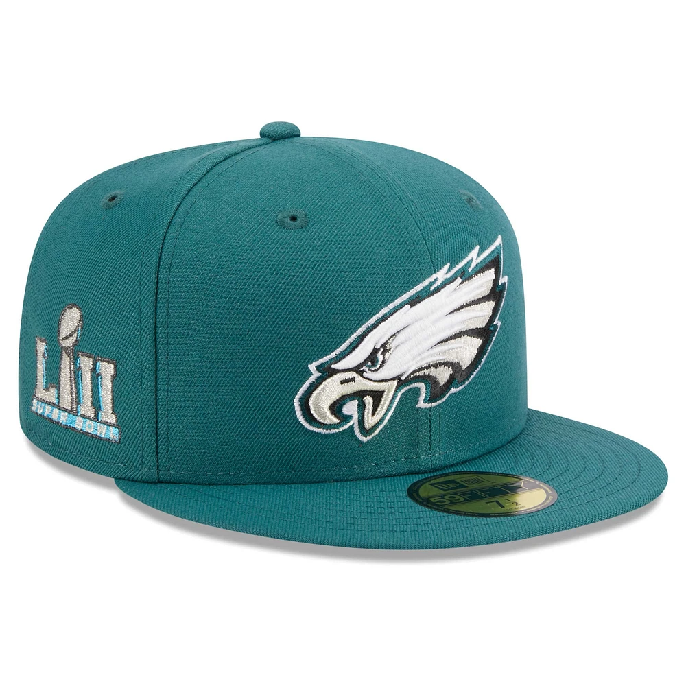 Men's New Era Midnight Green Philadelphia Eagles Main Patch 59FIFTY Fitted Hat