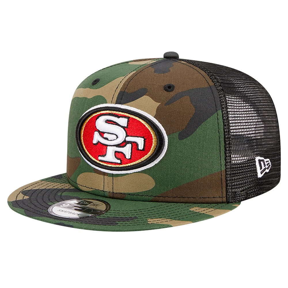Men's New Era Camo San Francisco 49ers Main Trucker 9FIFTY Snapback Hat
