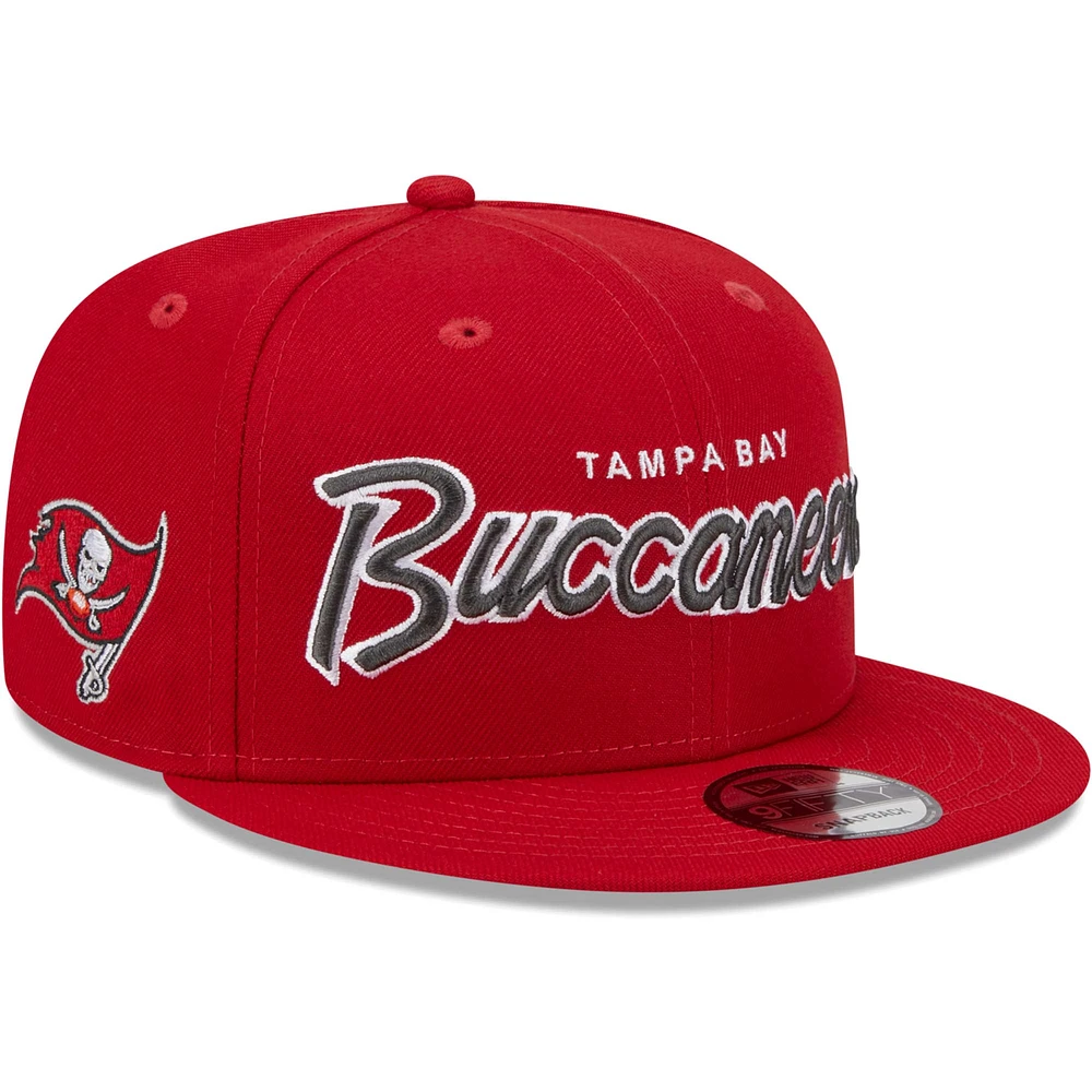 Men's New Era Red Tampa Bay Buccaneers Main Script 9FIFTY Snapback Hat