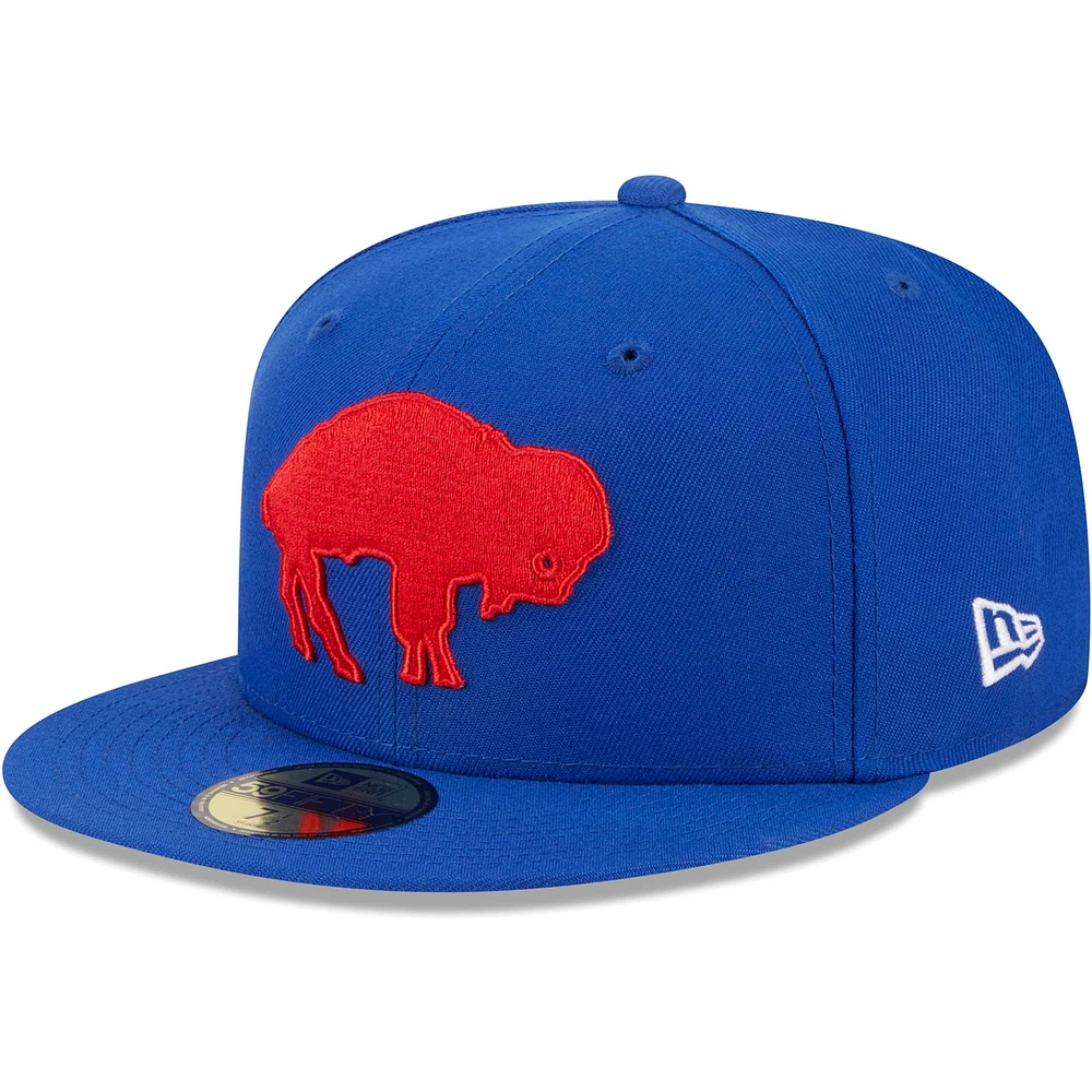 Men's New Era Royal Buffalo Bills Throwback Main 59FIFTY Fitted Hat
