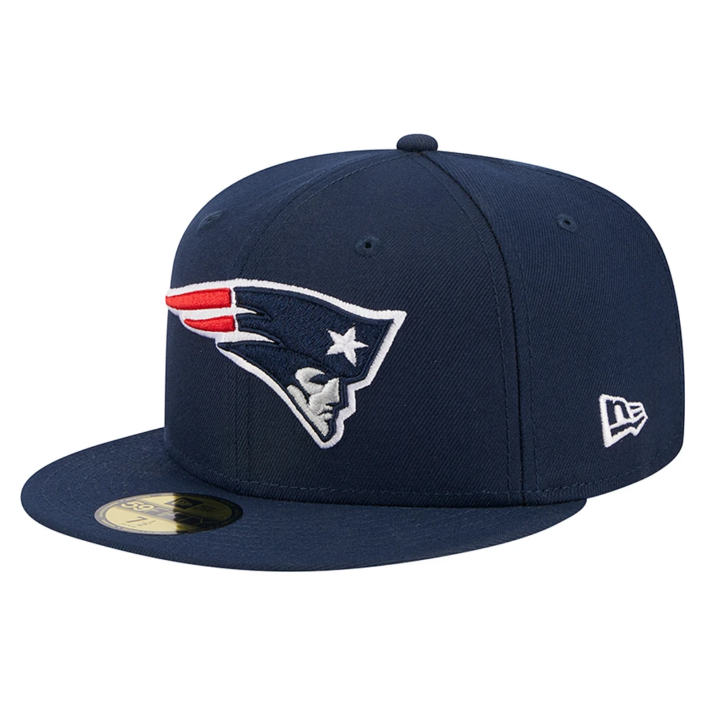 Men's New Era Navy England Patriots Main 59FIFTY Fitted Hat