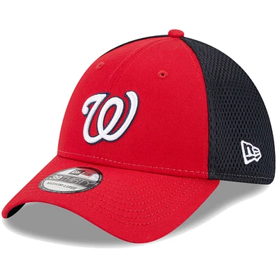 Men's New Era Red Washington Nationals Team Neo 39THIRTY Flex Hat