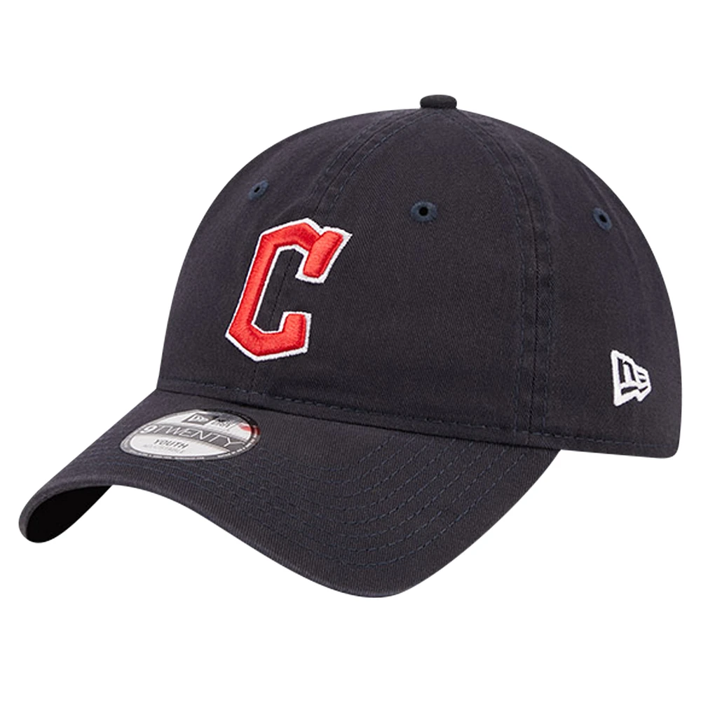 Youth New Era Navy Cleveland Guardians Team Color 9TWENTY Adjustable Hat