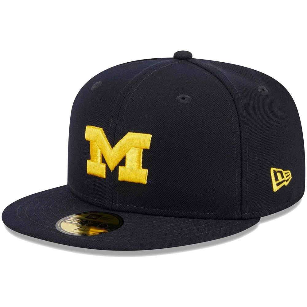 Men's New Era Navy Michigan Wolverines 59FIFTY Fitted Hat