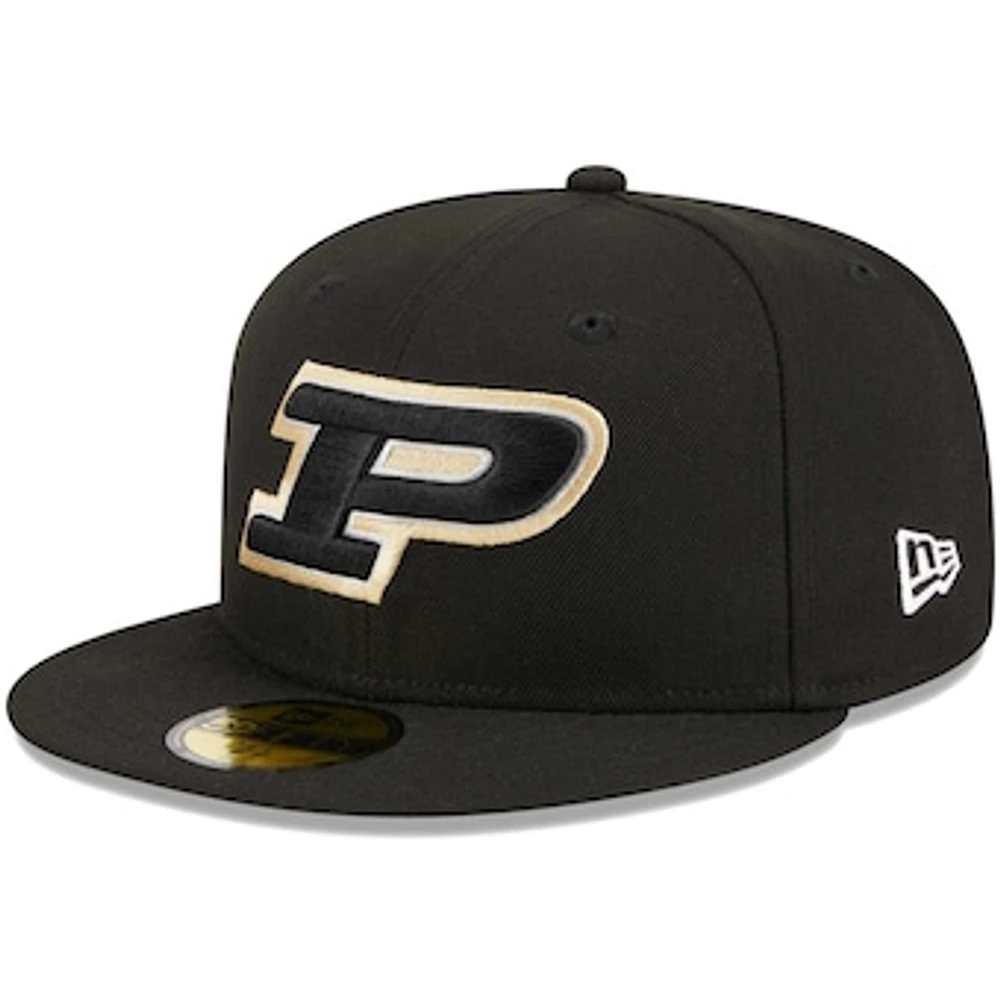 Men's New Era Black Purdue Boilermakers 59FIFTY Fitted Hat