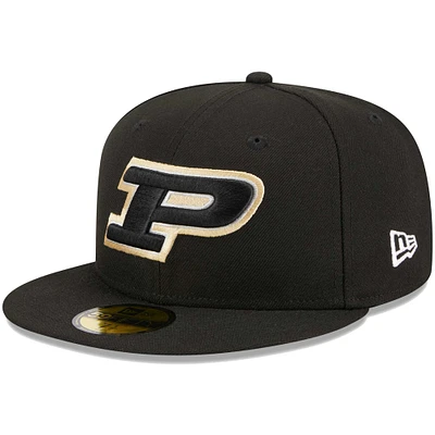 Men's New Era Black Purdue Boilermakers 59FIFTY Fitted Hat