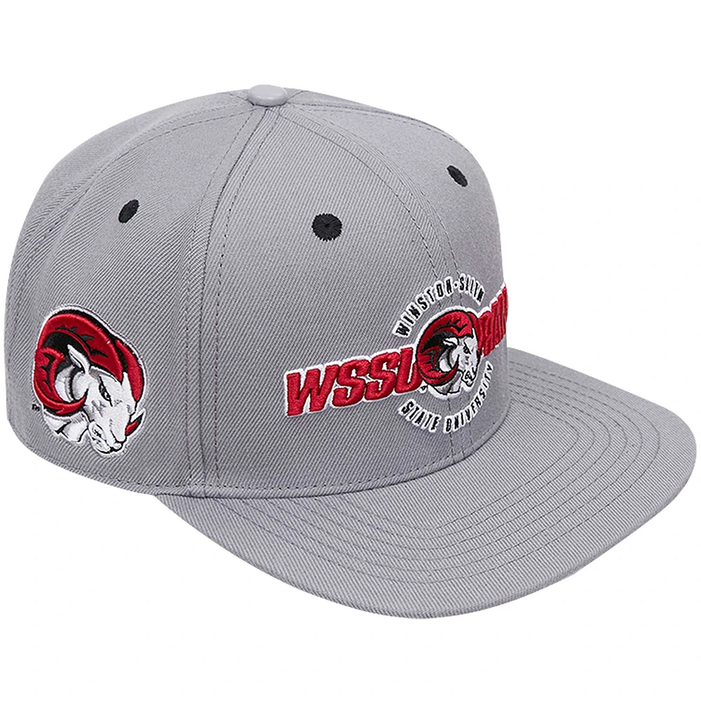 Men's Pro Standard Gray Winston-Salem State Rams WSSL Logo Snapback Hat