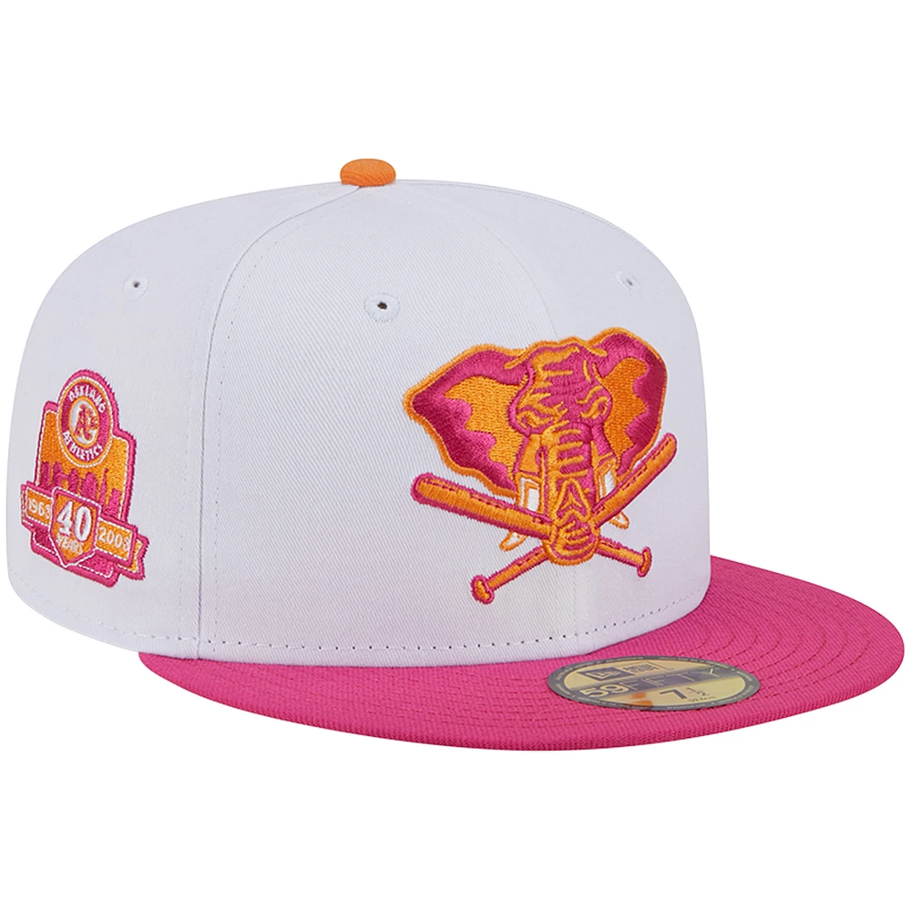 Men's New Era White/Pink Oakland Athletics 40th Team Anniversary 59FIFTY Fitted Hat