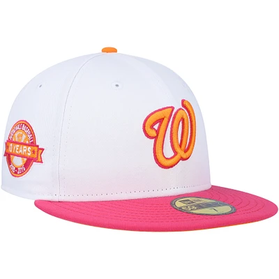 Men's New Era White/Pink Washington Nationals 10th Team Anniversary 59FIFTY Fitted Hat