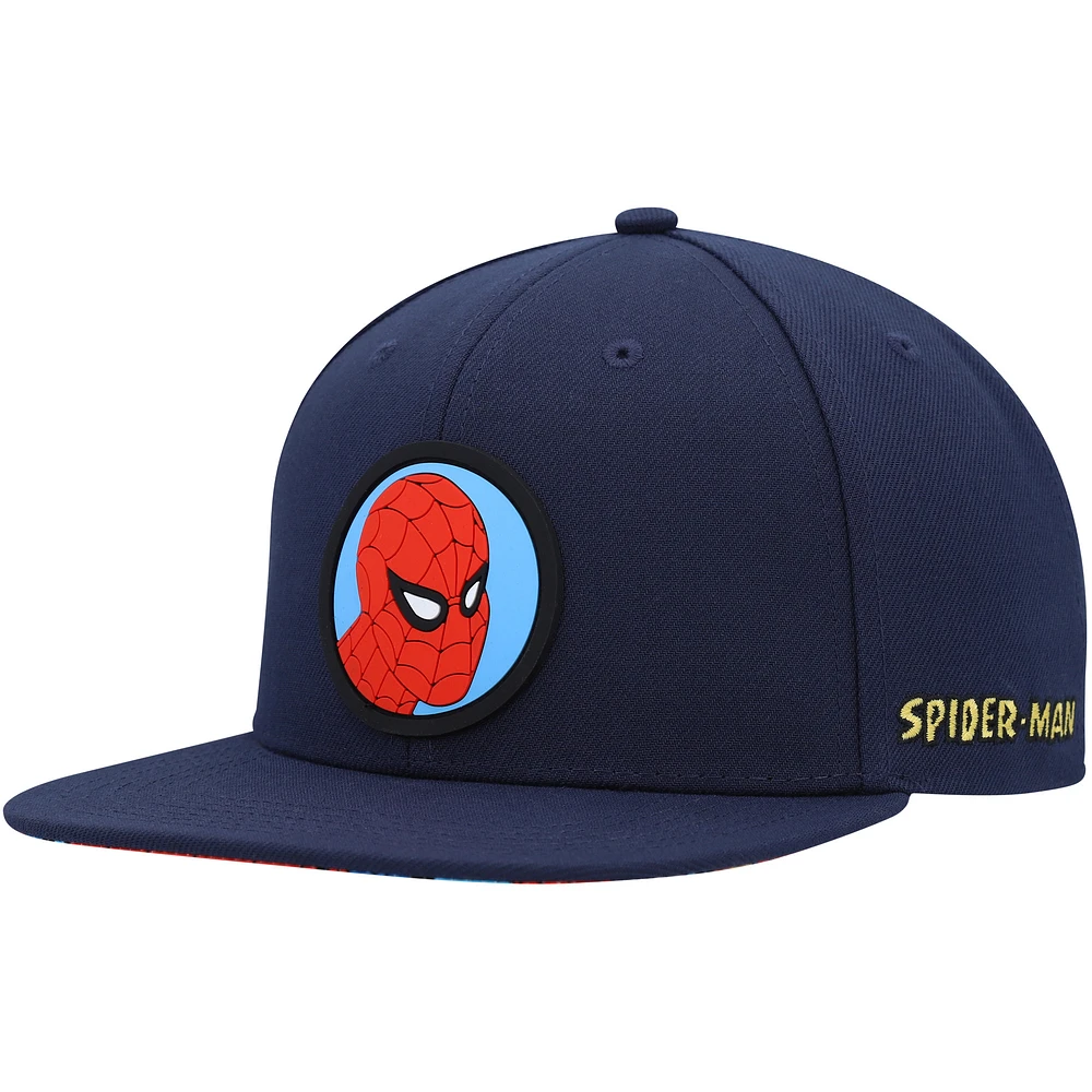 Youth Marvel Navy Spiderman Comic Snapback Hat