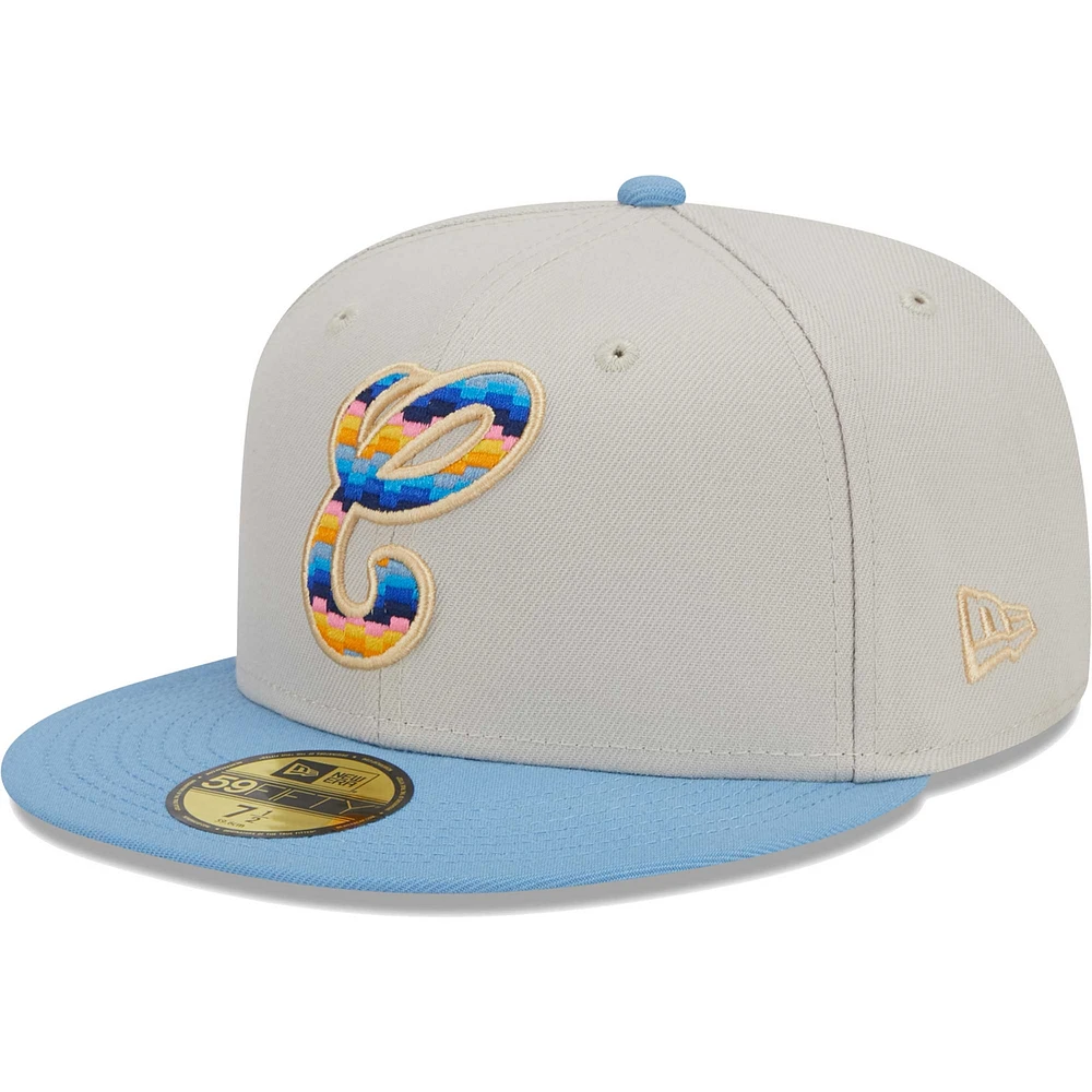 Men's New Era Natural Chicago White Sox Beach Front 59FIFTY Fitted Hat