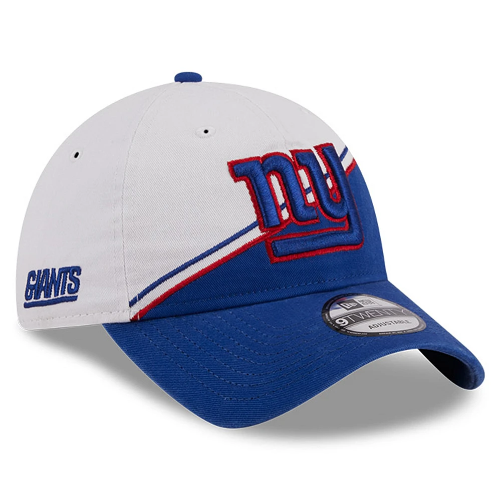 Men's New Era White/Royal New York Giants 2023 Sideline 9TWENTY Adjustable Hat