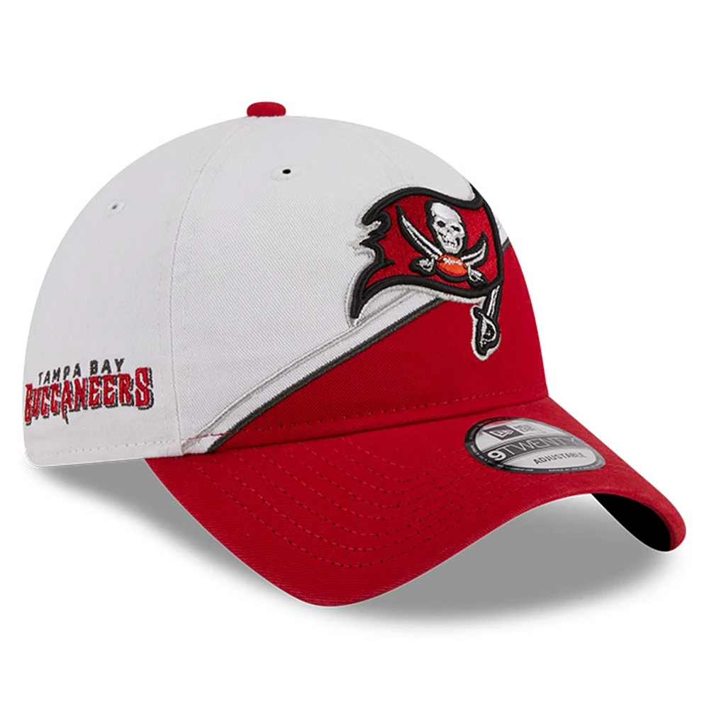 Men's New Era White/Scarlet Tampa Bay Buccaneers 2023 Sideline 9TWENTY Adjustable Hat