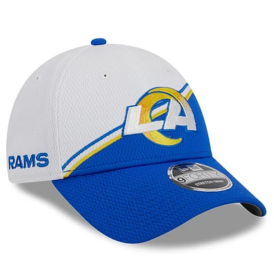 Men's New Era White/Royal Los Angeles Rams 2023 Sideline 9FORTY Adjustable Hat