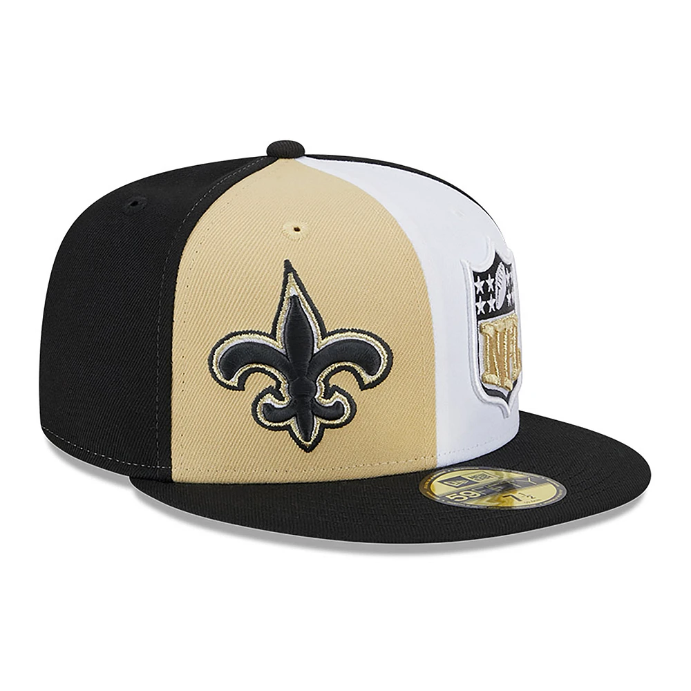 Men's New Era Vegas Gold/Black New Orleans Saints 2023 Sideline 59FIFTY Fitted Hat