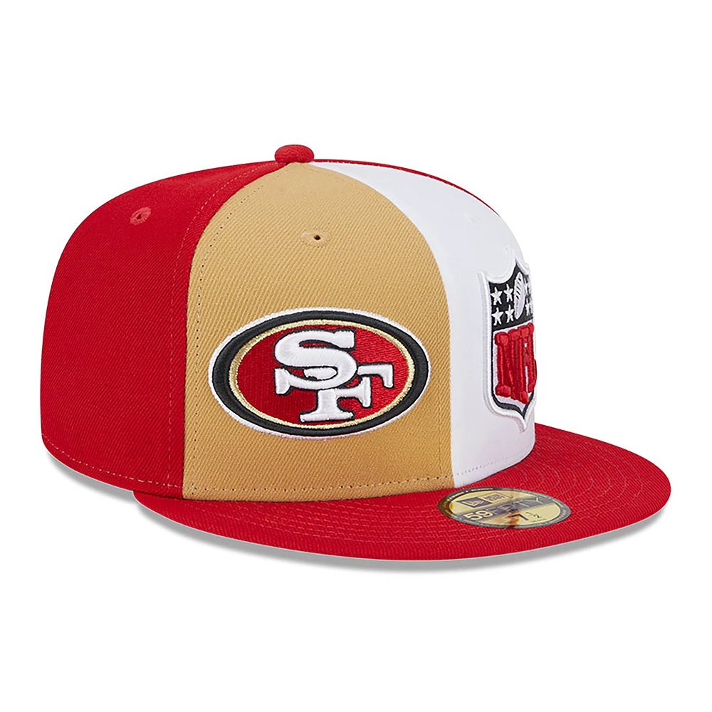 Men's New Era Gold/Scarlet San Francisco 49ers 2023 Sideline 59FIFTY Fitted Hat