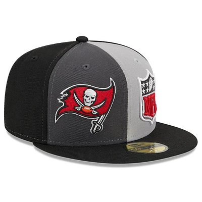 Men's New Era Gray/Black Tampa Bay Buccaneers 2023 Sideline 59FIFTY Fitted Hat
