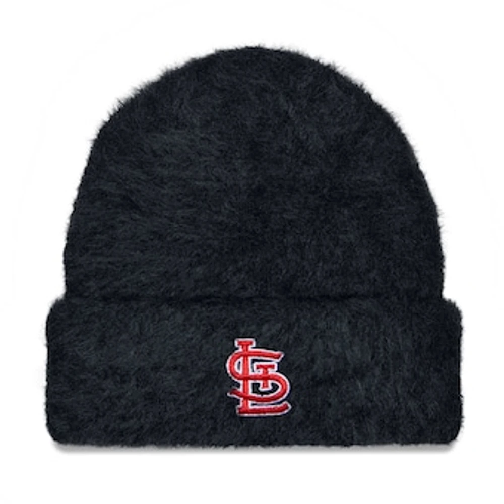 Women's New Era Black St. Louis Cardinals Fuzzy Cuffed Knit Hat
